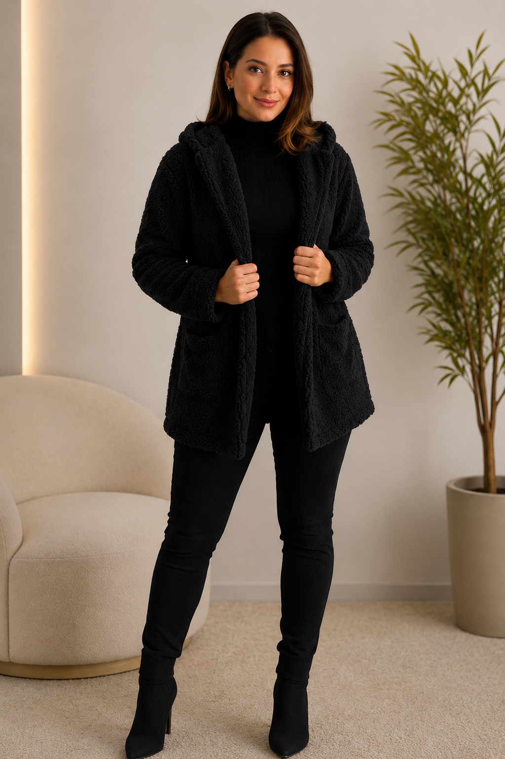 Casaco Teddy Feminino com Capuz