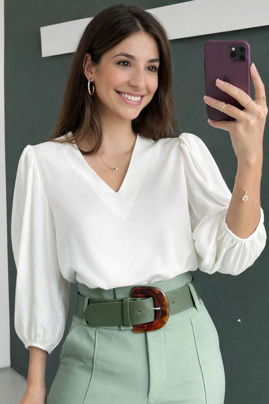Blusa Social Feminina Manga 3/4