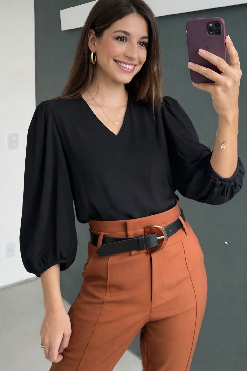 Blusa Social Feminina Manga 3/4