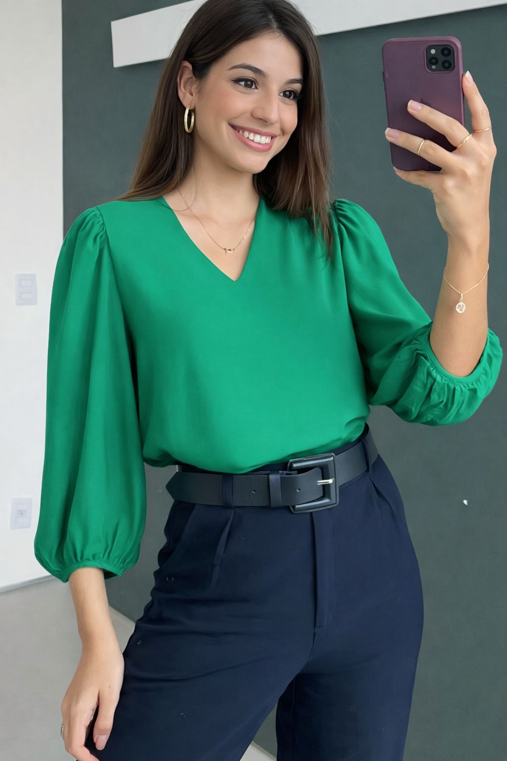 Blusa Social Feminina Manga 3/4