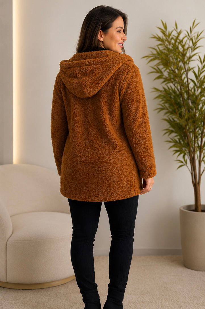 Casaco Teddy Feminino com Capuz